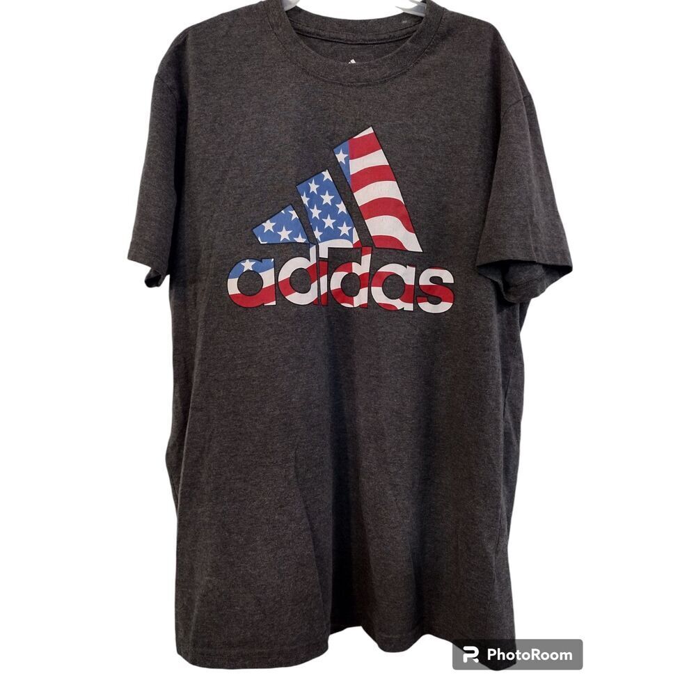 Adidas‎ Golf USA logo print dark grey crew neck